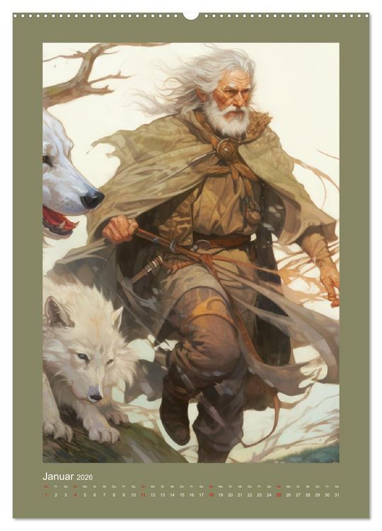 Produktbild: Die Anderswelt. Mystische Gestalten aus dem Mittelalter (hochwertiger Premium Wandkalender 2026 DIN A2 hoch), Kunstdruck in Hochglanz