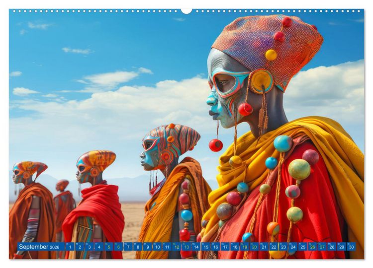 Produktbild: Surrealistische Bilder - Inspiriert von den Massai (Wandkalender 2026 DIN A2 quer), CALVENDO Monatskalender