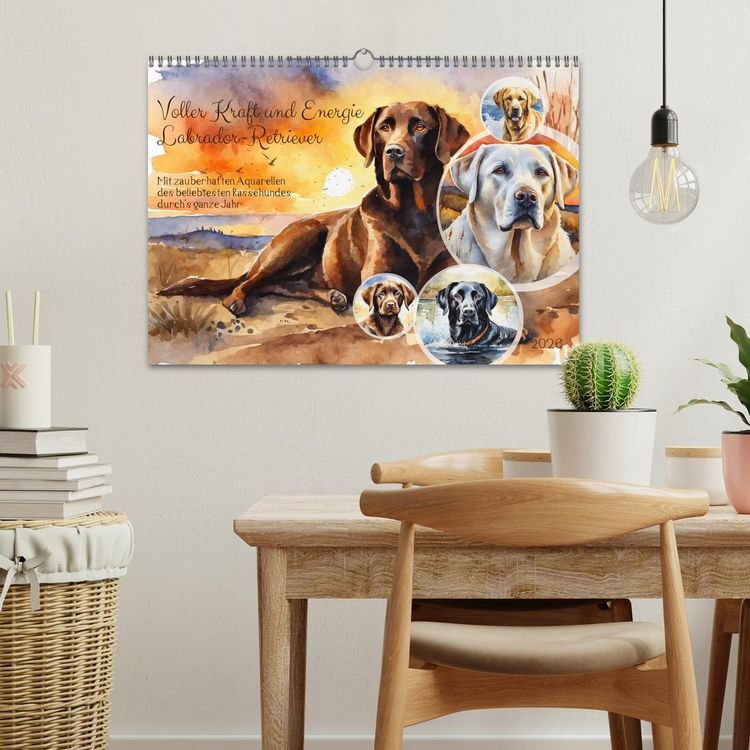 Produktbild: Voller Kraft und Energie - Labrador-Retriever (Wandkalender 2026 DIN A3 quer), CALVENDO Monatskalender