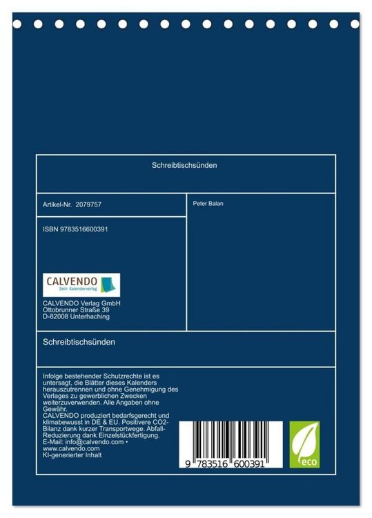 Produktbild: Schreibtischs&uuml;nden (Tischkalender 2026 DIN A5 hoch), CALVENDO Monatskalender