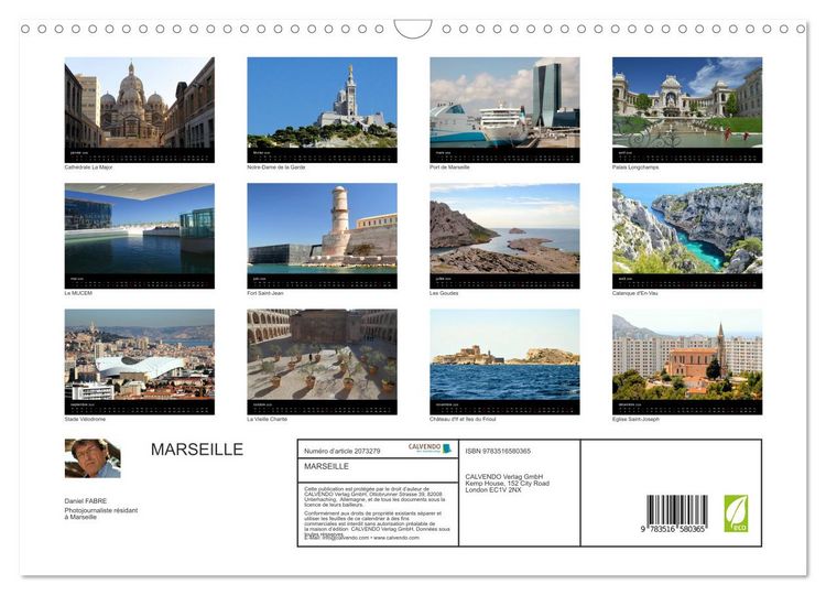 Produktbild: MARSEILLE (Calendrier mural 2026 DIN A3 vertical), CALVENDO calendrier mensuel