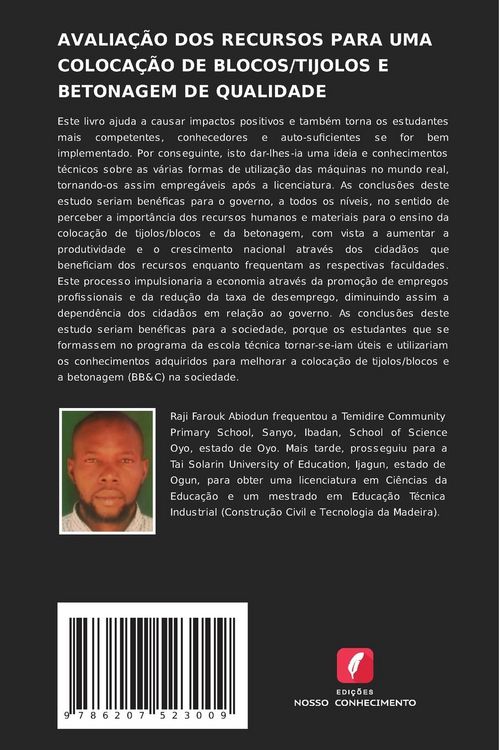 Produktbild: Avalia&ccedil;&atilde;o Dos Recursos Para Uma Coloca&ccedil;&atilde;o De Blocos/tijolos E Betonagem De Qualidade