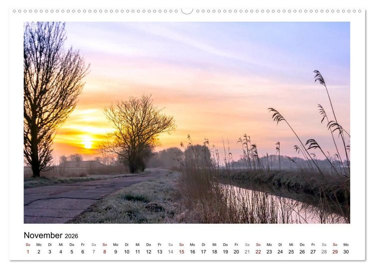 Produktbild: OSTFRIESLAND Weites Land hinterm Deich (hochwertiger Premium Wandkalender 2026 DIN A2 quer), Kunstdruck in Hochglanz
