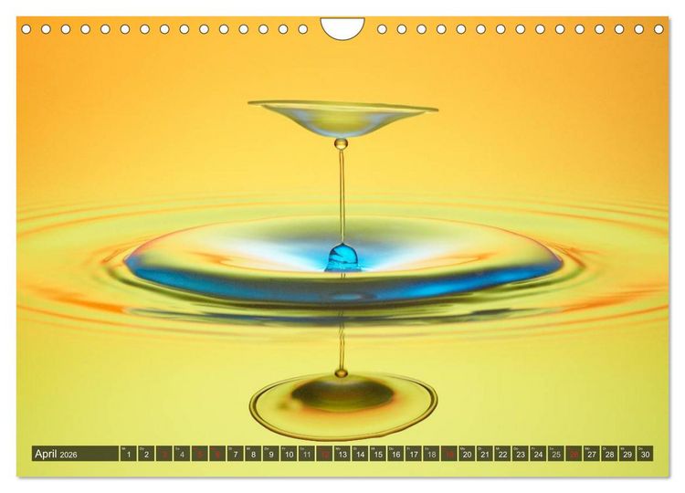 Produktbild: Wassertropfen Kunst Fotografie (Wandkalender 2026 DIN A4 quer), CALVENDO Monatskalender