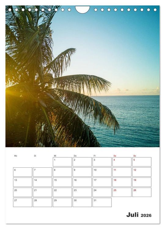 Produktbild: Curacao - Terminplaner (Wandkalender 2026 DIN A4 hoch), CALVENDO Monatskalender