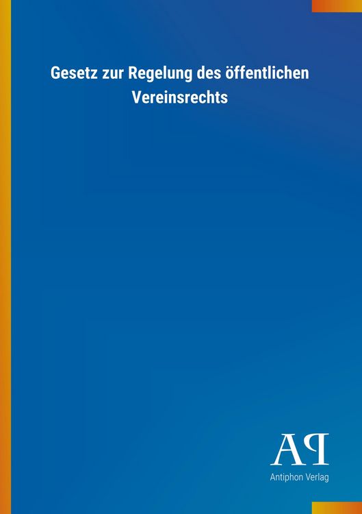 Produktbild: Gesetz zur Regelung des &ouml;ffentlichen Vereinsrechts