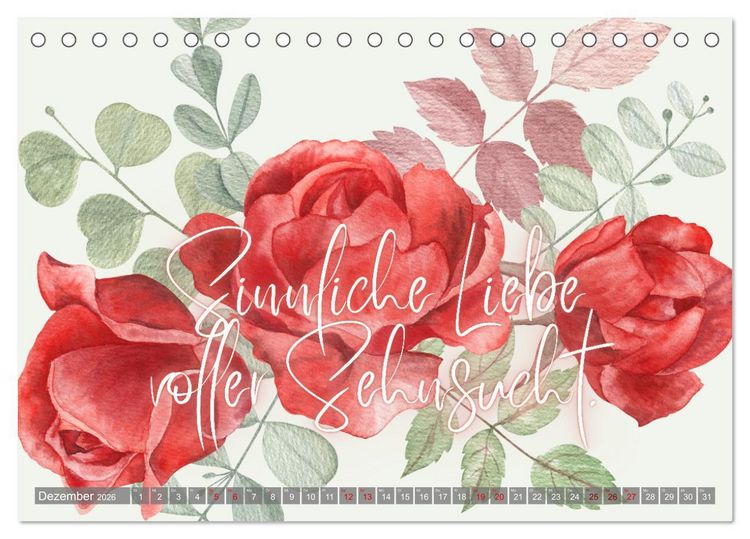 Produktbild: Flower Romance - Romantischer Bl&uuml;tenzauber (Tischkalender 2026 DIN A5 quer), CALVENDO Monatskalender