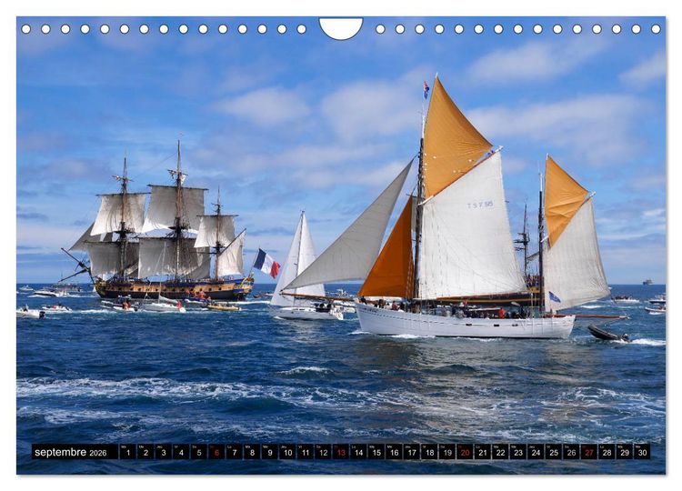 Produktbild: L'Hermione &agrave; Saint-Malo (Calendrier mural 2026 DIN A4 vertical), CALVENDO calendrier mensuel