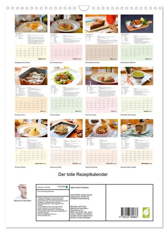 Produktbild: Der tolle Rezeptkalender (Wandkalender 2026 DIN A3 hoch), CALVENDO Monatskalender