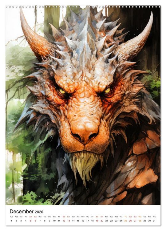 Produktbild: Medieval Drakes (Wall Calendar 2026 DIN A2 portrait), CALVENDO 12 Month Wall Calendar