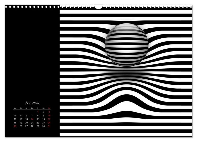 Produktbild: Optische Kunst im Quadrat (Wandkalender 2026 DIN A3 quer), CALVENDO Monatskalender