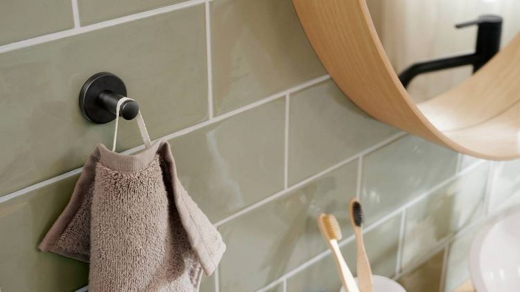 Produktbild: Tesa MOON GRAPHITE Handtuchhaken Klebstoff Metall