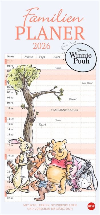Produktbild: Winnie Puuh Familienplaner 2026