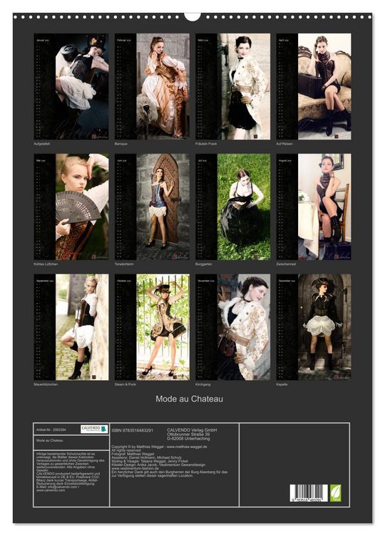 Produktbild: Mode au Chateau (Wandkalender 2026 DIN A2 hoch), CALVENDO Monatskalender