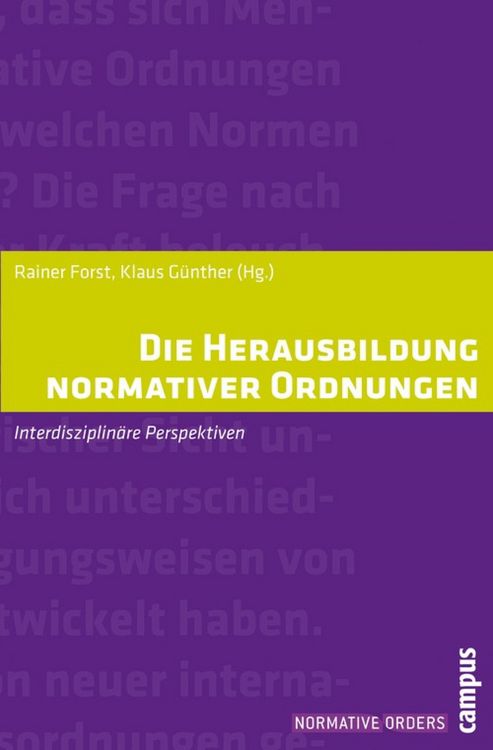 Produktbild: Die Herausbildung normativer Ordnungen