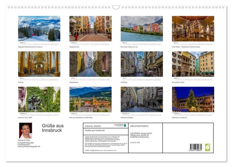 Produktbild: Gr&uuml;&szlig;e aus Innsbruck (Wandkalender 2026 DIN A2 quer), CALVENDO Monatskalender