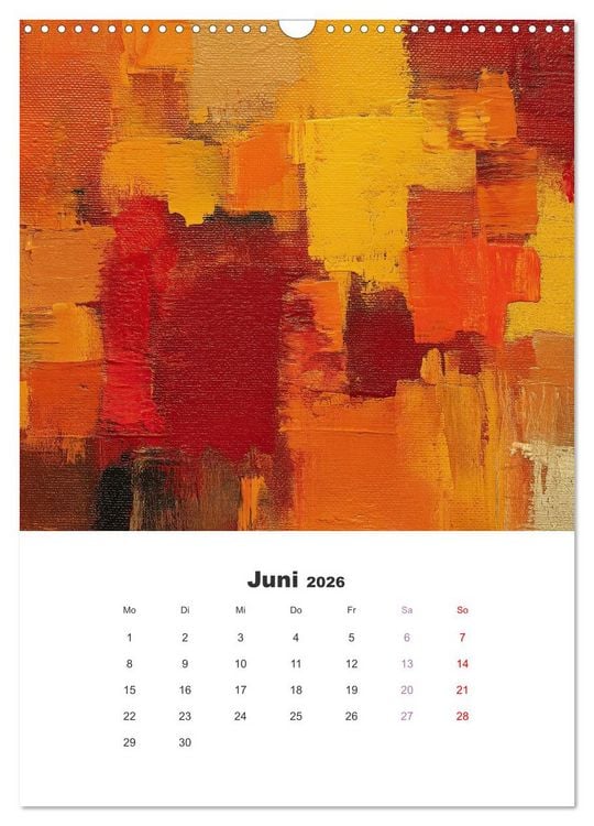 Produktbild: Abstrakte KI-Kunstwerke - Farbenfrohe Kunstmomente f&uuml;r das ganze Jahr (Wandkalender 2026 DIN A3 hoch), CALVENDO Monatskalender