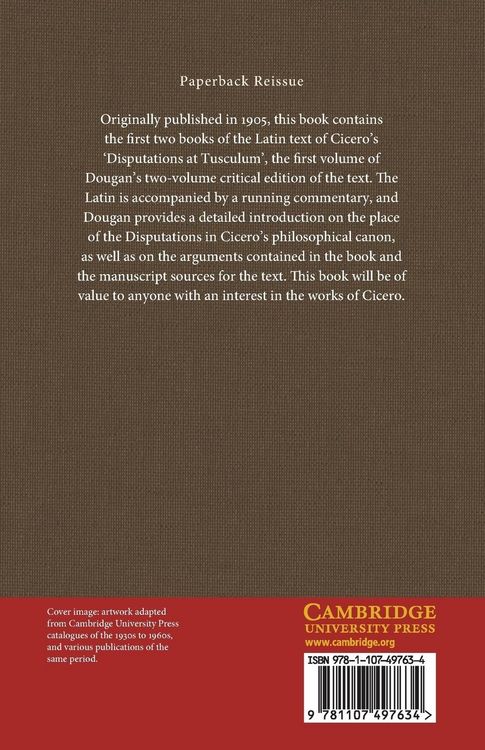 Produktbild: M. Tulli Ciceronis Tusculanarum Disputationum Libri Quinque