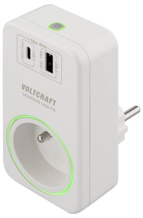 Produktbild: VOLTCRAFT SEM6503 FR Energiekosten-Messger&auml;t USB-Schnittstelle, inkl. Funksteckdose, Datenexport, Datenloggerfunktion