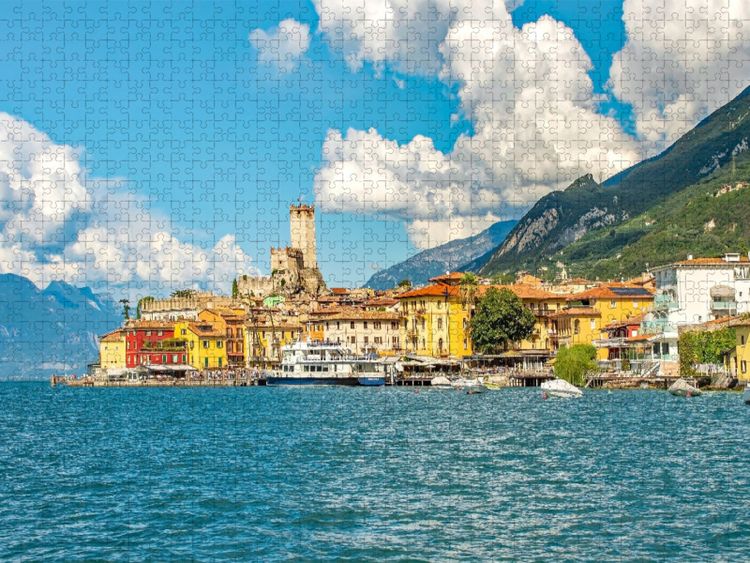 Produktbild: CALVENDO Puzzle Aussicht auf Malcesine | 1000 Teile Lege-Gr&ouml;&szlig;e 64x48cm Foto-Puzzle f&uuml;r gl&uuml;ckliche Stunden