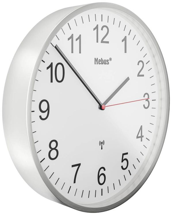 Produktbild: Mebus 19411 Funk Wanduhr 30cm Silber