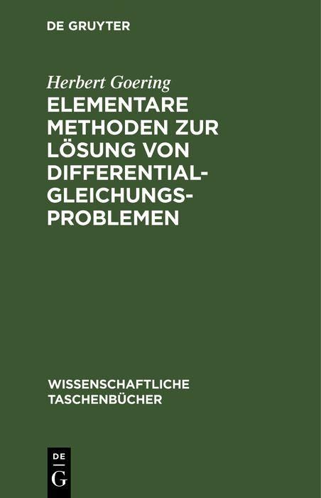 Produktbild: Elementare Methoden zur L&ouml;sung von Differentialgleichungsproblemen