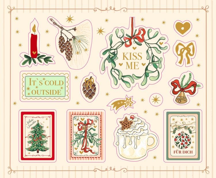 Produktbild: Stickerbuch &ndash; Zauberhafte Weihnachtssticker