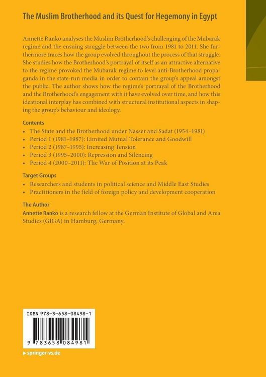 Produktbild: The Muslim Brotherhood and its Quest for Hegemony in Egypt