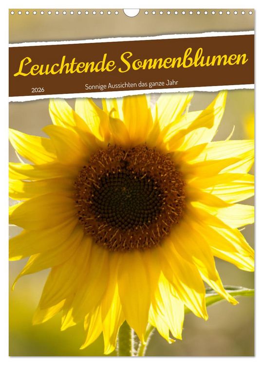 Produktbild: Leuchtende Sonnenblumen, sonnige Aussichten das ganze Jahr (Wandkalender 2026 DIN A3 hoch), CALVENDO Monatskalender