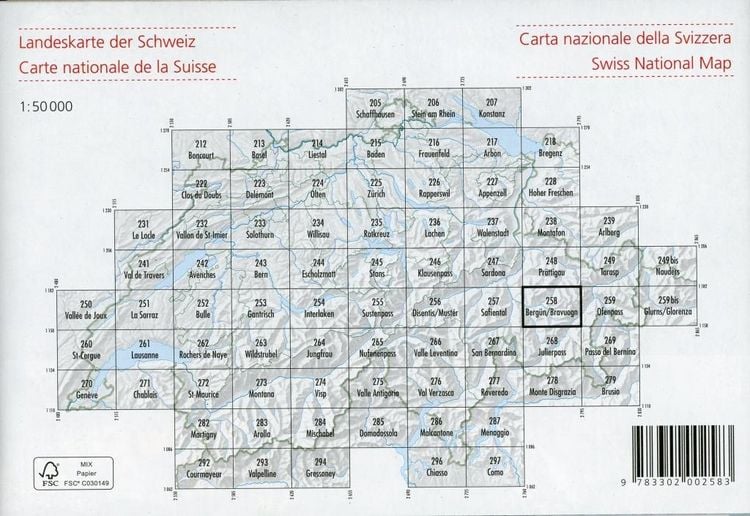 Produktbild: Swisstopo 1 : 50 000 Berguen