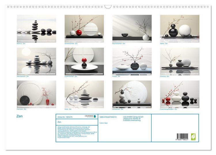 Produktbild: Zen (Wandkalender 2026 DIN A2 quer), CALVENDO Monatskalender