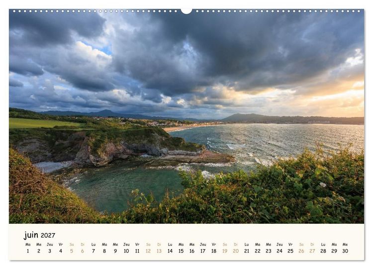 Produktbild: Entre monts et vagues - Une ann&eacute;e au Pays Basque (Calendrier mural haut de gamme 2027 DIN A2 vertical), CALVENDO calendrier mensuel