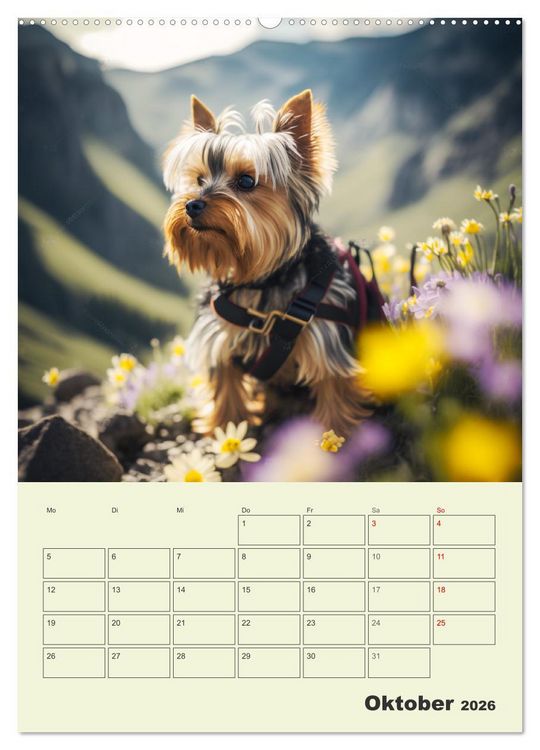 Produktbild: Yorkshire Terrier. Fr&ouml;hliche Energieb&uuml;ndel in Aktion (Wandkalender 2026 DIN A2 hoch), CALVENDO Monatskalender