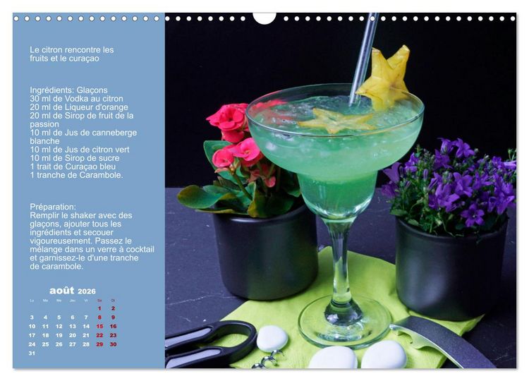 Produktbild: Cocktails de vodka Fascination (Calendrier mural 2026 DIN A3 vertical), CALVENDO calendrier mensuel
