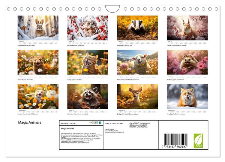 Produktbild: Magic Animals (Wandkalender 2026 DIN A4 quer), CALVENDO Monatskalender