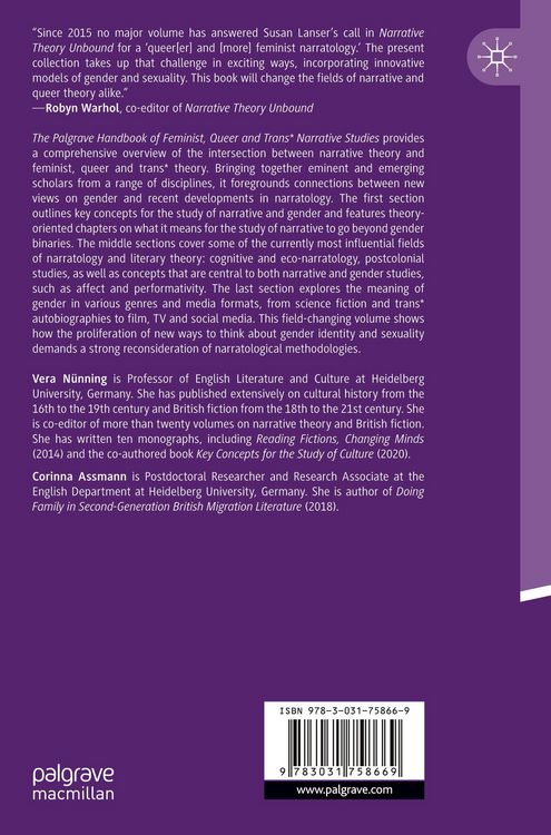 Produktbild: The Palgrave Handbook of Feminist, Queer and Trans* Narrative Studies