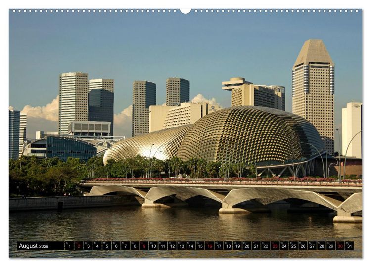 Produktbild: Asien - Singapur (hochwertiger Premium Wandkalender 2026 DIN A2 quer), Kunstdruck in Hochglanz