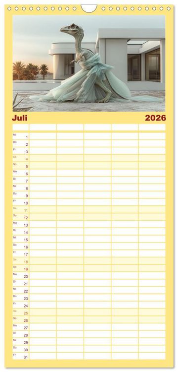 Produktbild: Familienplaner 2026 - Reiche Dinos. Sie leben &ndash; im Luxus. mit 5 Spalten (Wandkalender, 21 x 45 cm) CALVENDO