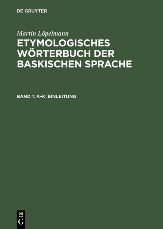Produktbild: Etymologisches W&ouml;rterbuch der baskischen Sprache