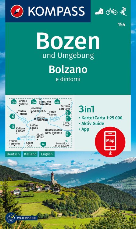 Produktbild: KOMPASS Wanderkarte 154 Bozen und Umgebung