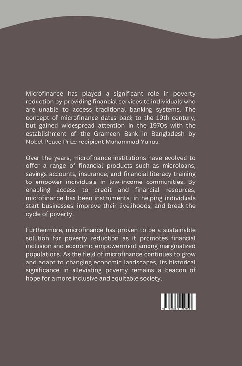 Produktbild: Microfinance: A Historical Perspective on Its Role in Poverty Reduction