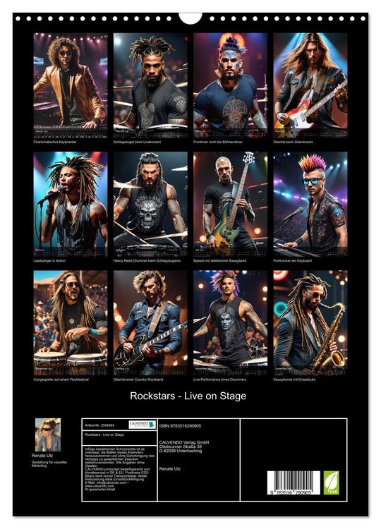 Produktbild: Rockstars - Live on Stage (Wandkalender 2026 DIN A3 hoch), CALVENDO Monatskalender