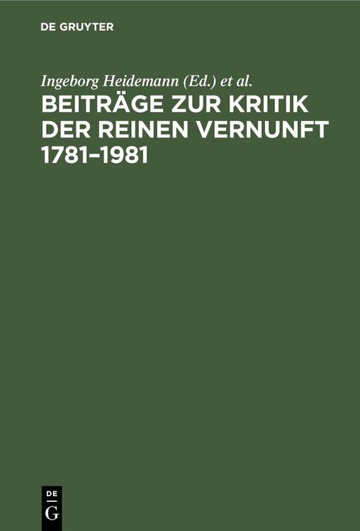 Produktbild: Beitr&auml;ge zur Kritik der reinen Vernunft 1781-1981