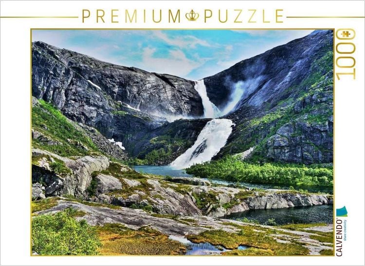 Produktbild: CALVENDO Puzzle Norwegen Wasserfall | 1000 Teile Lege-Gr&ouml;&szlig;e 64x48cm Foto-Puzzle f&uuml;r gl&uuml;ckliche Stunden