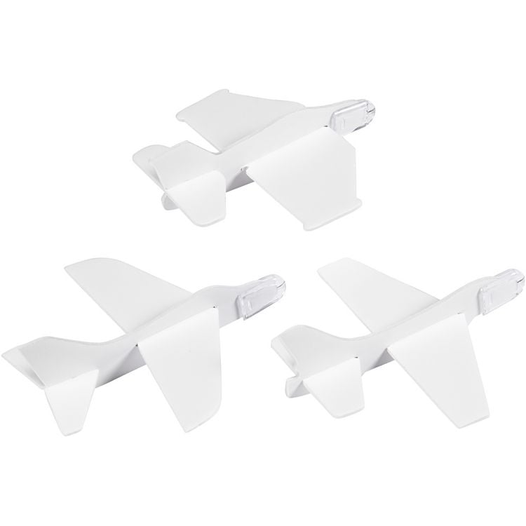 Produktbild: Creativ Company Flugzeug-Sortiment, L 11,5-12,5 cm, B 11-12 cm, Wei&szlig;, 3 Stk