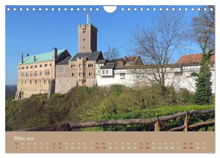 Produktbild: Die Wartburg - Weltkulturerbe im Herzen Deutschlands (Wandkalender 2026 DIN A4 quer), CALVENDO Monatskalender