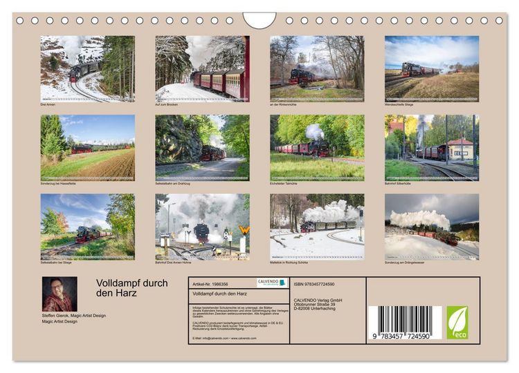 Produktbild: Volldampf durch den Harz (Wandkalender 2026 DIN A4 quer), CALVENDO Monatskalender