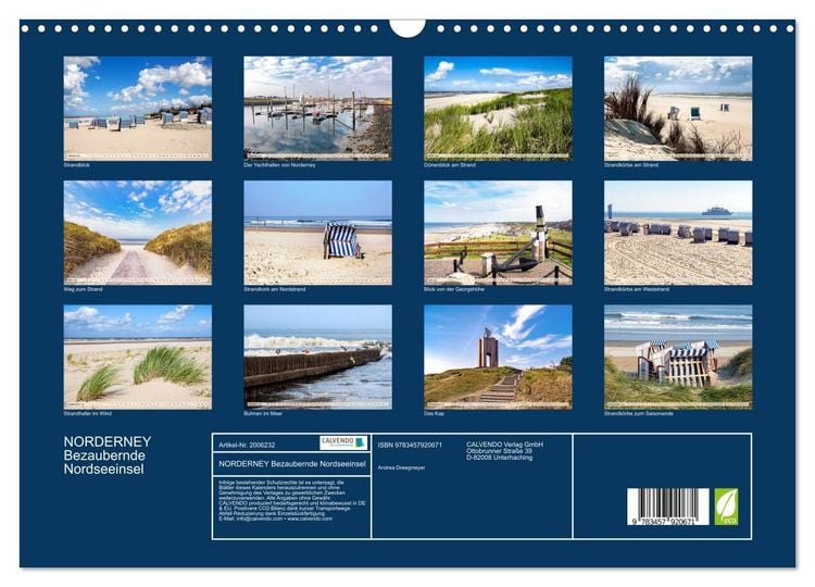 Produktbild: NORDERNEY Bezaubernde Nordseeinsel (Wandkalender 2026 DIN A3 quer), CALVENDO Monatskalender