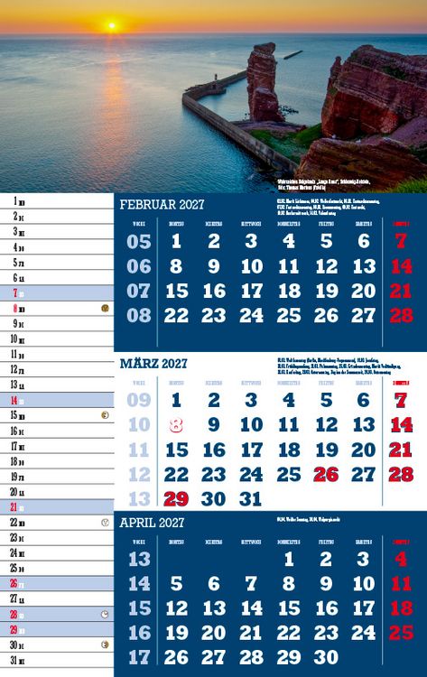 Produktbild: Drei-Monatskalender Deutschland 2027
