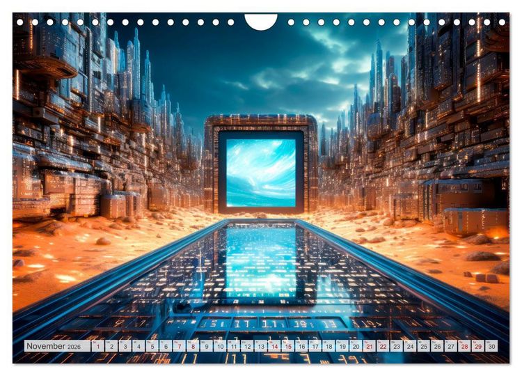Produktbild: KI UND METAVERSE Algorithmen sowie virtuelle Realit&auml;t (Wandkalender 2026 DIN A4 quer), CALVENDO Monatskalender